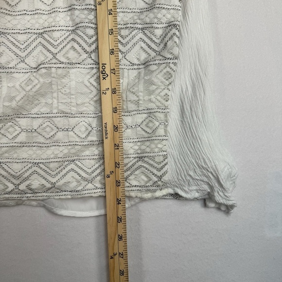 Ethereal Sleeveless High Neck Top Womens Size Medium Layered Lace Tie Back White - Picture 7 of 10